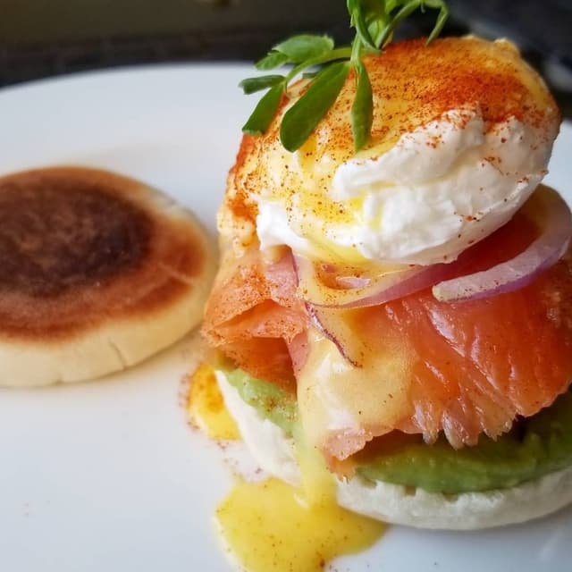 Salmon Eggs Eggs Benedict