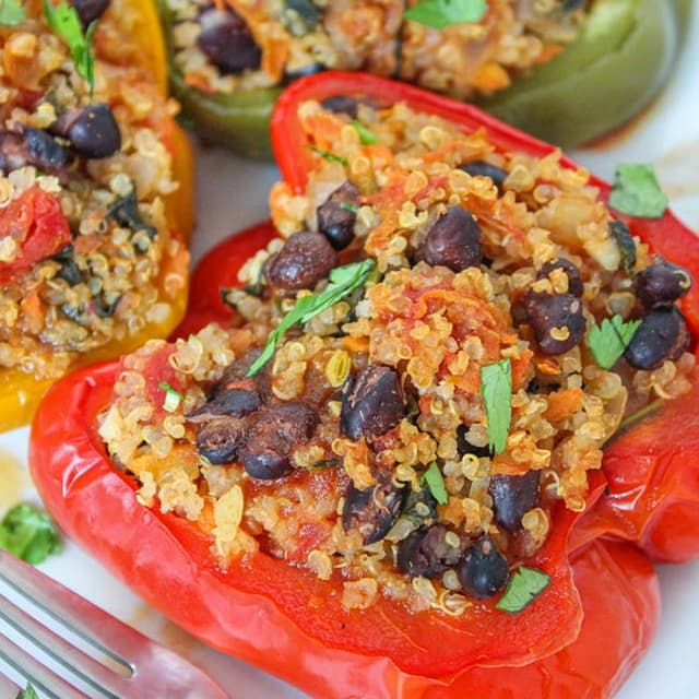 Stuffed Bell Peppers with Quinoa and Black Beans