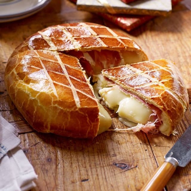 Brie wrapped in prosciutto & brioche