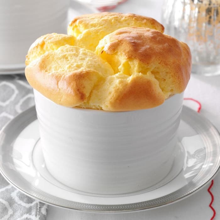 Three-cheese souffles