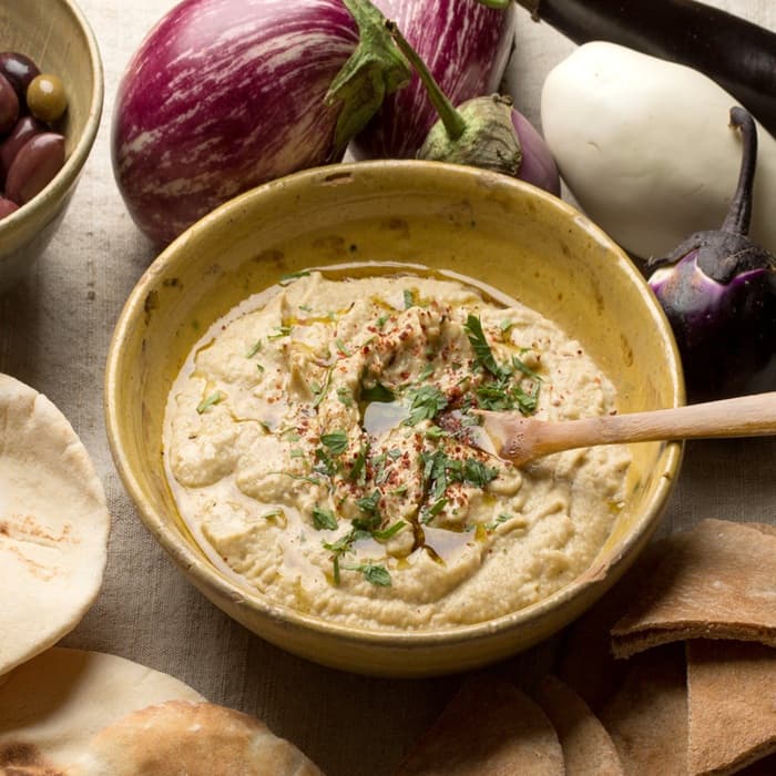 Smoked aubergine purée